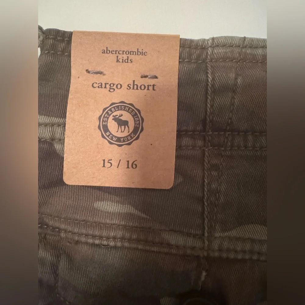 Abercrombie Kids Green Camouflage Cargo Shorts